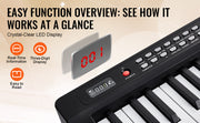 Bild in Galerie-Viewer laden, Amocart 88 Key Digital Piano Keyboard Semi Weighted Keys Full Size Electric Portable Keyboard Piano Set 1000Tones for Beginners