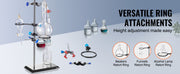 Charger l'image dans la visionneuse de galerie, Amocart Lab Stand Support Laboratory Retort Support Stand Set Steel Lab Stand 23.6" Rod and 8.3" x 5.3" Cast Iron Base w/ Clamp