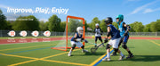 Bild in Galerie-Viewer laden, Amocart 4/6FT Lacrosse Goal Small Kids Folding Portable Iron Frame Backyard Training Equipment For Youth Training Orange