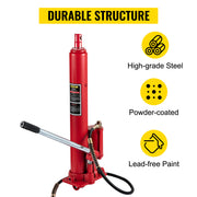 Bild in Galerie-Viewer laden, Amocart Hydraulic/Pneumatic Long Ram Jack 8 Tons/17363 lbs Capacity with Single Piston Pump & Clevis Base Manual Cherry Picker