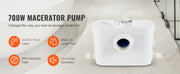 Charger l'image dans la visionneuse de galerie, Amocart Macerator Pump 500W/700W/900W/1200W Waste Water Disposal Upflush Machine for Toilet, Basement, Shower, Laundry, Bathtub