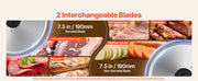 Charger l'image dans la visionneuse de galerie, Amocart 200W Meat Slicer 7.5" Electric Deli Slicer with 2 SUS420 Blades & 0-0.6" Adjustable Thickness for Frozen Meat Ham Steak
