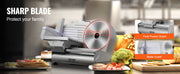 Charger l'image dans la visionneuse de galerie, Amocart Meat Slicer Electric Deli Food Slicer SUS 420 Stainless Steel Blade and Blade Guard Adjustable Thickness for Home Use