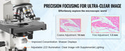 Bild in Galerie-Viewer laden, Amocart Compound Trinocular Microscope 40X-2500/40X-5000X Magnification Lab Microscope w/ LED Illumination & External Interface