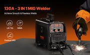 Load image into Gallery viewer, Amocart MIG Welder 130Amp Mig Welding Machine 3-in-1 Portable Mig Welder with IGBT Inverter Technology Digital Display Screen