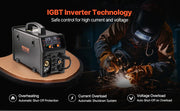 Charger l'image dans la visionneuse de galerie, Amocart 5-in-1 MIG Welder 200Amp Pluse Mig Welding Machine Gas MIG/Flux Core MIG/Stick/Lift TIG/AU TIG with LCD Screen Display