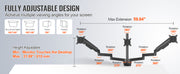 Charger l'image dans la visionneuse de galerie, Amocart Single/ Dual/ Triple Monitor Mount for Screens Gas Spring Monitor Arm Desk Mount with C-Clamp and Grommet Mounting Base