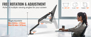 Charger l'image dans la visionneuse de galerie, Amocart Single/ Dual/ Triple Monitor Mount for Screens Gas Spring Monitor Arm Desk Mount with C-Clamp and Grommet Mounting Base