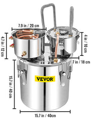 Charger l'image dans la visionneuse de galerie, 12L 20L 30L 50L Alcohol Brewing Distiller DIY Moonshine Apparatus Stainless Steel Still Whisky Beer Brandy Home Use