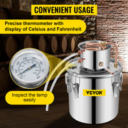 Bild in Galerie-Viewer laden, Amocart 3 5 8 Gal Distiller Moonshine Alcohol Brew Water Wine Essential Oil Brewing Kit Stainless Copper with Pump for Home DIY