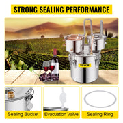 Charger l'image dans la visionneuse de galerie, 12L 20L 30L 50L Alcohol Brewing Distiller DIY Moonshine Apparatus Stainless Steel Still Whisky Beer Brandy Home Use
