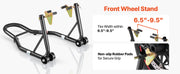 Bild in Galerie-Viewer laden, Amocart Motorcycle Stand Lift 850lbs Front Rear Combo Stand Lift Stand Front&Rear Wheel Fork Stand Heavy Duty Rear Wheel Stand