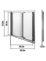 Load image into Gallery viewer, SucceBuy Stainless Steel BBQ Cabinet Access Door W/ Recessed Handle for Indoor/Outdoor Kitchen BBQ Island Kitchen Sink Fireplace