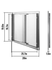 Load image into Gallery viewer, SucceBuy Stainless Steel BBQ Cabinet Access Door W/ Recessed Handle for Indoor/Outdoor Kitchen BBQ Island Kitchen Sink Fireplace