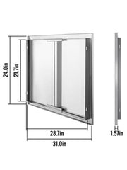 Load image into Gallery viewer, SucceBuy Stainless Steel BBQ Cabinet Access Door W/ Recessed Handle for Indoor/Outdoor Kitchen BBQ Island Kitchen Sink Fireplace