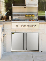 Load image into Gallery viewer, SucceBuy Stainless Steel BBQ Cabinet Access Door W/ Recessed Handle for Indoor/Outdoor Kitchen BBQ Island Kitchen Sink Fireplace