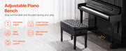 Charger l'image dans la visionneuse de galerie, Amocart Piano Use Chair, Piano Bench with High-Density Padded Cushion & Storage Compartment Wooden Piano Bookcase Stool Seat