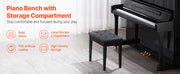 Charger l'image dans la visionneuse de galerie, Amocart Piano Use Chair, Piano Bench with High-Density Padded Cushion & Storage Compartment Wooden Piano Bookcase Stool Seat