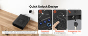 Charger l'image dans la visionneuse de galerie, Amocart Gun Safe Slider Handgun Safe Fingerprint/Password/Key 3-Way Quick Access Case Box with LED for Nightstand Bedside Desk