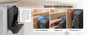 Charger l'image dans la visionneuse de galerie, Amocart Gun Safe Slider Handgun Safe Fingerprint/Password/Key 3-Way Quick Access Case Box with LED for Nightstand Bedside Desk
