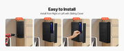 Charger l'image dans la visionneuse de galerie, Amocart Gun Safe Slider Handgun Safe Fingerprint/Password/Key 3-Way Quick Access Case Box with LED for Nightstand Bedside Desk