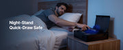 Charger l'image dans la visionneuse de galerie, Amocart Gun Safe Slider Handgun Safe Fingerprint/Password/Key 3-Way Quick Access Case Box with LED for Nightstand Bedside Desk