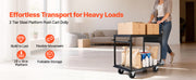 Bild in Galerie-Viewer laden, Amocart 700 lbs 2 Tier Foldable Heavy Push Cart Dolly Platform Hand Truck with Wheels Moving Flatbed Cart for Warehouse Garage