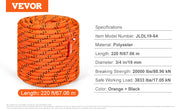 Charger l'image dans la visionneuse de galerie, SucceBuy 220ft Dual-Weave Polyester Rope 48-Strand Outdoor Accessories Emergency Cord for Camping Swinging Rappelling Rescue