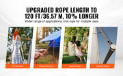 Charger l'image dans la visionneuse de galerie, Amocart 120ft Dual-Weave Polyester Cord 3/8 1/2in 48-Strand Multi-Use Rope for Arborist Activities Outdoor Adventures Versatile