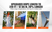 Charger l'image dans la visionneuse de galerie, SucceBuy 220ft Dual-Weave Polyester Rope 48-Strand Outdoor Accessories Emergency Cord for Camping Swinging Rappelling Rescue