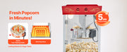 Charger l'image dans la visionneuse de galerie, Amocart Popcorn Machine with Cart Stainless Steel Kettle Popcorn Maker with 2-Button Control Glass Wall PC Door 1 Scoop 3 Spoon