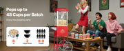 Charger l'image dans la visionneuse de galerie, Amocart Popcorn Machine with Cart Stainless Steel Kettle Popcorn Maker with 2-Button Control Glass Wall PC Door 1 Scoop 3 Spoon