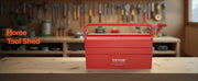 Charger l'image dans la visionneuse de galerie, Amocart 18in Metal Tool Box 3-Tier 5-Tray Portable Folding Tool Chest Organizer with Handle Toolbox for Warehouse Repair Shop