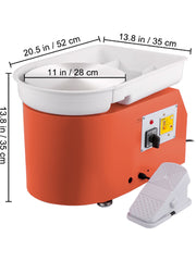 Bild in Galerie-Viewer laden, Amocart Electric Pottery Wheel Machine 28cm 350W Manual Handle Foot Pedal for School Ceramic Clay Working Forming DIY Art Craft