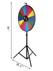Charger l'image dans la visionneuse de galerie, Amocart 18 Inch Tabletop Color Prize Wheel w/ Folding Tripod Floor Stand 14 Slots Dry Erase for Win Fortune Spinning Stand Game