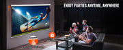Bild in Galerie-Viewer laden, Amocart Manual Pull Down Projector Screen 100 inch 16:9 4K 1080 HD Retractable Projector Screen for Family Home Office Theater