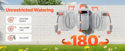 Charger l'image dans la visionneuse de galerie, Amocart Retractable Garden Hose Reel Wall Mounted Hose Reel Heavy Duty Garden Hose Reel with 9Pattern Nozzle 180°Swivel Bracket