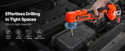 Charger l'image dans la visionneuse de galerie, Amocart Right Angle Drill 3/8Inch Chuck 90 Degree Cordless Right Angle Drill with Brushless Motor Battery Charger and Belt Clip