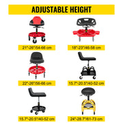 Bild in Galerie-Viewer laden, Amocart Rolling Garage Stool Car Detailing Stool Adjustable Height Mechanic Seat With Tool Tray Workshop Auto Repair Shop Stool