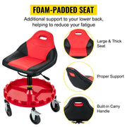 Bild in Galerie-Viewer laden, Amocart Rolling Garage Stool Car Detailing Stool Adjustable Height Mechanic Seat With Tool Tray Workshop Auto Repair Shop Stool
