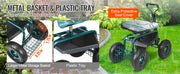 Charger l'image dans la visionneuse de galerie, Amocart Garden Cart Rolling Workseat with Wheels Gardening Stool for Planting 360Degree Swivel Seat Wagon Scooter with Steering