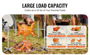 Charger l'image dans la visionneuse de galerie, Amocart Electric BBQ Rotisserie Grill Kit Automatic 42W Motor Height Adjustable Universal Roaster Stand Spit Rod w/ Heat Shield