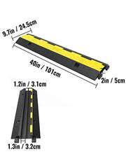 Bild in Galerie-Viewer laden, Amocart Cable Protector Ramp Wire Cable Cover Cord Guard 2 Channels Rubber + PVC 11000LBS Speed Bump Parking Driveway Traffic