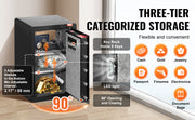Load image into Gallery viewer, Amocart Single Door 4.0 cu.ft Safe Box w/ Key Lock Password & Fingerprint Safe Lock Box with Fireproof Bag Key Rack & LED Light
