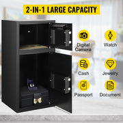 Charger l'image dans la visionneuse de galerie, Amocart 33" Double Door Safe Deposit Box Secret Hidden Piggy Bank Steel Separate Storage Space Electronic Lock for Office Home