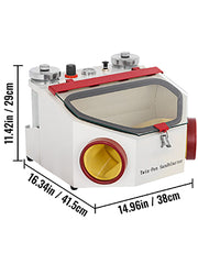 Charger l'image dans la visionneuse de galerie, Amocart Dental Lab Sandblaster Equipment 2 Pen+2 Tanks with LED Light Large View Window Foot Pedal Control for Removing Oxides