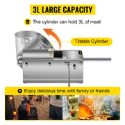 Bild in Galerie-Viewer laden, Amocart 3L Horizontal Sausage Stuffer Manual Sausage Maker Stainless Steel With 5 Filling Nozzles For Home & Commercial Use