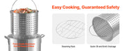 Charger l'image dans la visionneuse de galerie, Amocart 60/80/100Qt Seafood Boiling Kit with Strainer Cooking Set for Crab Crawfish Boiling Aluminum Stockpot with Steamer Rack