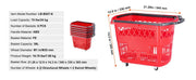 Bild in Galerie-Viewer laden, Amocart 6PCS Shopping Baskets 39L Rolling Shopping Carts with Handles & Wheels Portable for Supermarkets Retail Stores Grocery