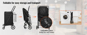 Bild in Galerie-Viewer laden, Amocart Folding Shopping Cart w/ Removable Waterproof Liner 106/330LBS Large Capacity 360° Swivel Wheels Dense Metal Mesh Base